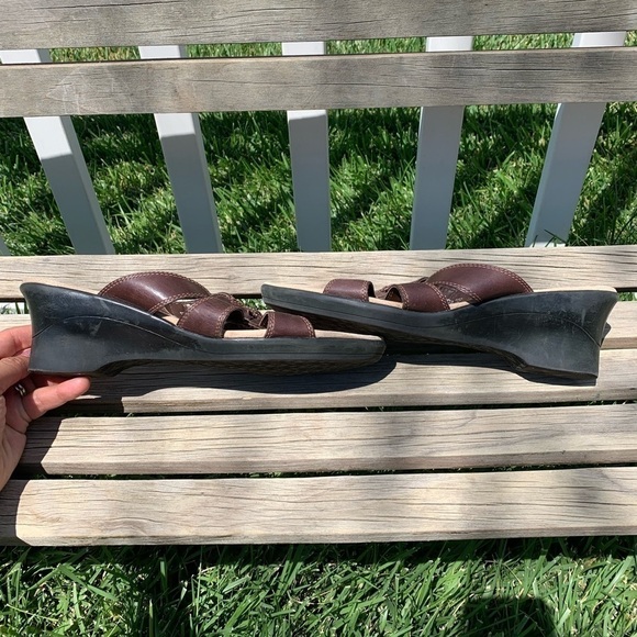 Clarks leather wedge sandals - Picture 5 of 8